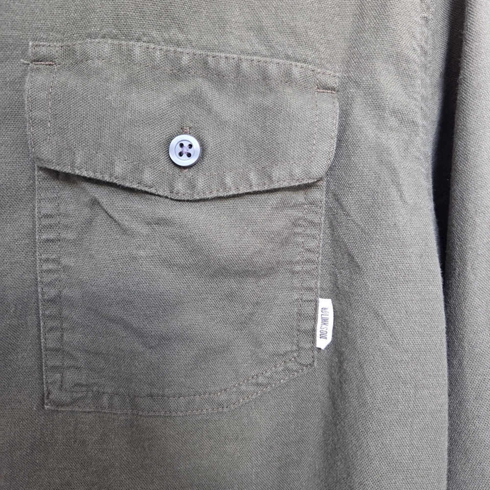 Linksoul Men's Large Green Button Shirt Tempus Fugit - Picture 3 of 8